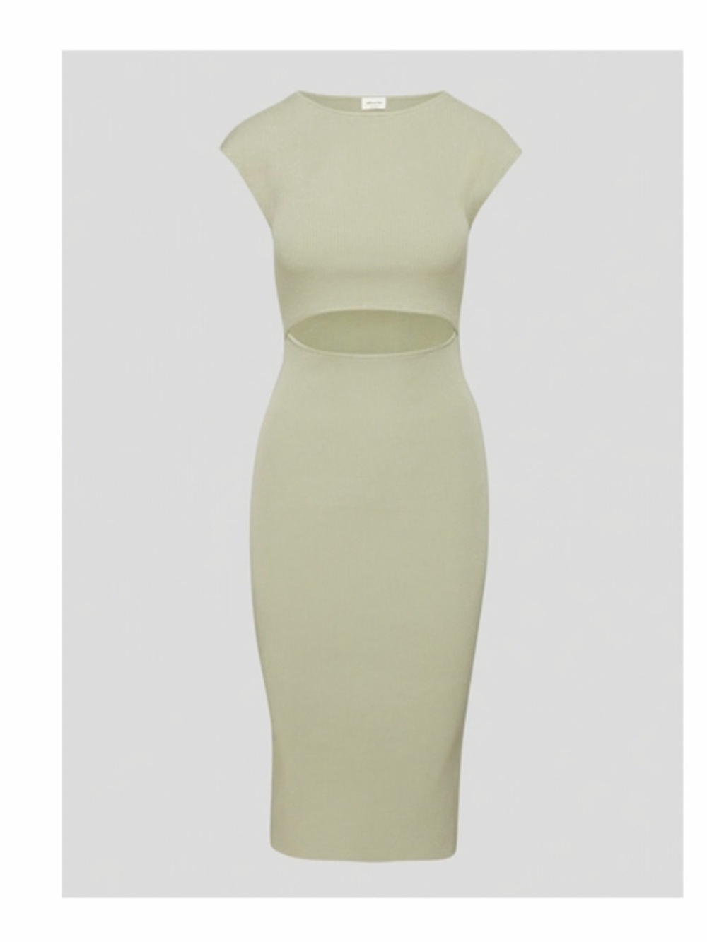 Aritzia - Wilfred - Cut-Out Knit Midi Dress - Sage Green